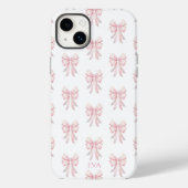 Roze Strik Roze Kabouter Patroon Monogram Eerste L Case-Mate iPhone Case (Achterkant)