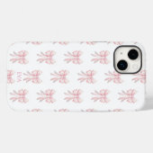 Roze Strik Roze Kabouter Patroon Monogram Eerste L Case-Mate iPhone Case (Achterkant (horizontaal))