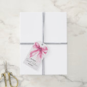 Roze Strik Roze Script Sweet 16 Dank Je Cadeaulabel (Met Touw)