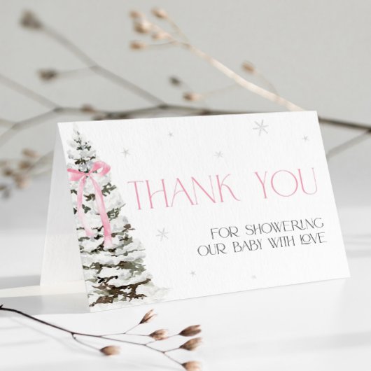 Roze Strik Roze Winter Wonderland Bedankt