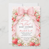 Roze Strik Rozenbaby Shower Kaart (Voorkant)