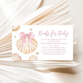 Roze Strik Schelp Baby Shower Boeken Voor Baby Informatiekaartje