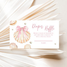 Roze Strik Schelp Baby Shower Luier Raffle