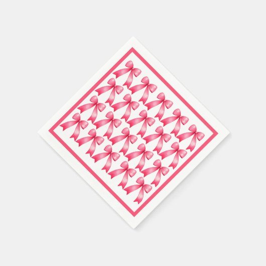 Roze strik servetten (Hoek)