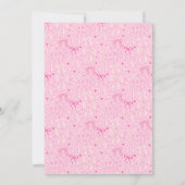 Roze Strik Shabby Chic Verjaardagsfeestje Bedankkaart (Achterkant)