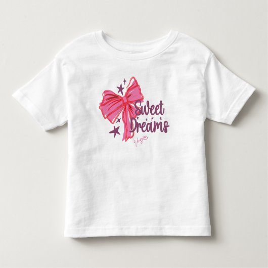 Roze Strik "Slaap Mij" Glitter Typografie Kinder Shirts (Voorkant)