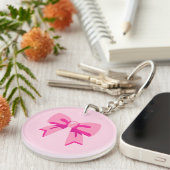Roze strik sleutelhanger (Voorkant Rechts)
