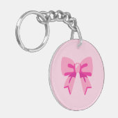 Roze strik sleutelhanger (Voorkant Links)