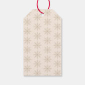 Roze Strik Sneeuwvlok Patroon Cadeaulabel (Achterkant)
