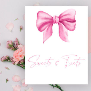 Roze strik - snoep en lekkers baby shower poster