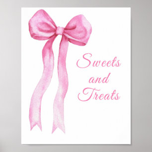 Roze strik - snoep en lekkers poster