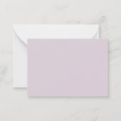 Roze strik stoffig lavendel reactie RSVP Notitiekaartje (Achterkant)