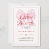 Roze Strik Sweetheart Baby Shower Brunch Kaart (Voorkant)