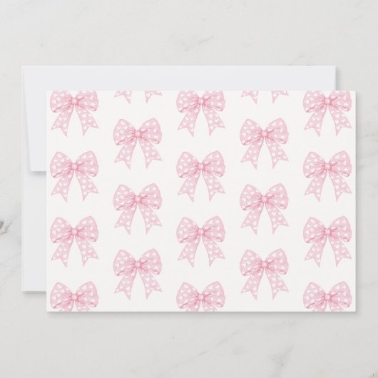 Roze Strik Sweetheart Is Eén Meisje 1e Verjaardag Bedankkaart (Achterkant)