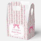 Roze Strik Toile Coquette Bruiloftsfeest  Bedankdoosjes (Geopend)