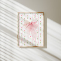 Roze Strik Tulpenpatroon Coquette Meisjesachtige M