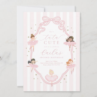 Roze Strik Tutu Schattige Ballerina Verjaardagsuit Kaart