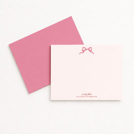 Roze Strik Valentijnsdag Notitiekaart Kaart