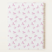 Roze strik verfraaid Coquette gepersonaliseerd jaa Planner (Achterkant)