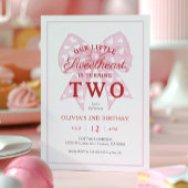 Roze Strik Verloofde Is Eén Meisje 2de Verjaardag Kaart