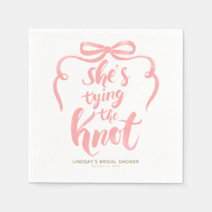 Roze Strik Verloofdt Bruidsfeest Servet