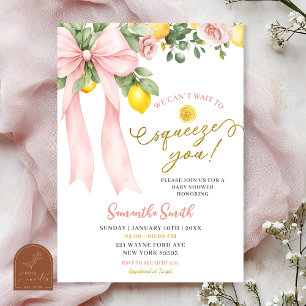 Roze Strik Verwacht U Baby Shower Kaart
