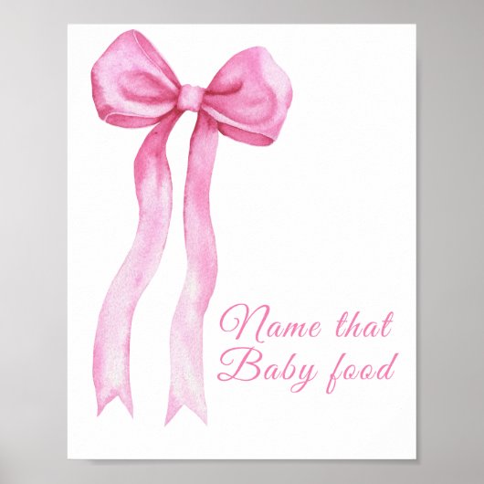 Roze strik - verzin een naam voor babyvoedsel poster (Voorkant)