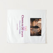 Roze strik viert 50 jaar trouwdag  wandkleed (Voorkant (horizontaal))