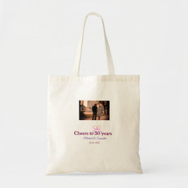 Roze strik viert 50-jarig huwelijksjubileum tote bag