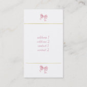 roze strik visitekaartje (Achterkant)