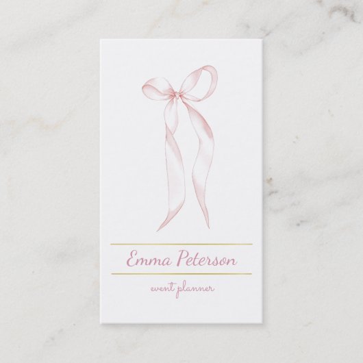 roze strik visitekaartje (Voorkant)