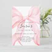 Roze Strik voor Meisje Kaart (Staand voorkant)