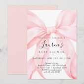 Roze Strik voor Meisje Kaart (Voorkant / Achterkant)