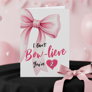 Roze Strik Voor Meisjes Gelukkige 2e Verjaardag Ve Kaart