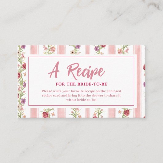  roze strik Vrijgezellenfeest Deel A Recept Informatiekaartje (Voorkant)
