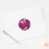 Roze strik Vrolijk kerstfeest Ronde Sticker (Envelop)