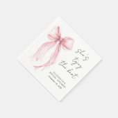 Roze Strik Waterverf Bruidsdouche Servet (Hoek)