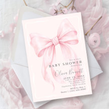 Roze Strik Watervrouwtje Baby Shower