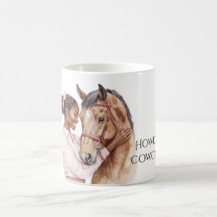 Roze strik western boerderij cowgirl paard koffiemok
