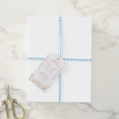 Roze strik wilde bloem whimsical Dank je Cadeaulabel (Met Touw)