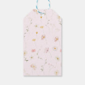 Roze strik wilde bloem whimsical Dank je Cadeaulabel (Achterkant)