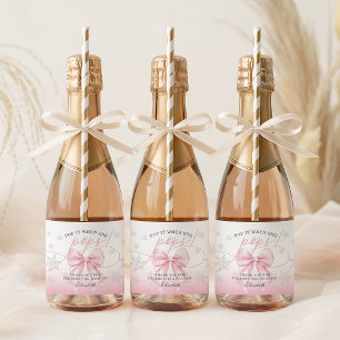 Roze Strik Winter Baby Knal Het Als Ze Knalt Sparkling Wijnetiket