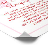 Roze Strik Zachtgekoesterde Baby Shower Late Night Poster (Hoek)