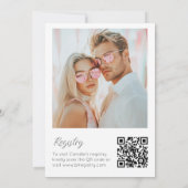 Roze strik Ze bindt de knoop Foto QR Bridal Kaart (Achterkant)