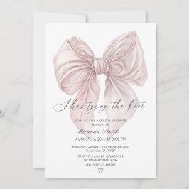 Roze strik Ze bindt de knoop Foto QR Bridal Kaart