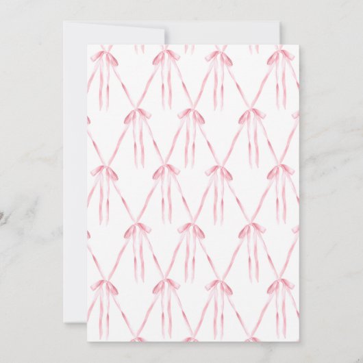 Roze strik Ze bindt het knoop Vrijgezellenfeest Kaart (Achterkant)