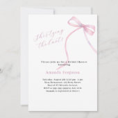 Roze strik Ze bindt het knoop Vrijgezellenfeest Kaart (Voorkant)