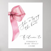 Roze strik Ze bindt het knoop Vrijgezellenfeest Poster (Voorkant)