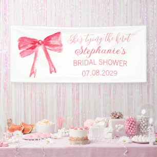 Roze strik Ze gaat trouwen Bruidsfeest Spandoek