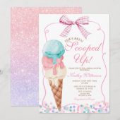 Roze strik Ze is Scoop Ice Cream Vrijgezellenfeest Kaart (Voorkant / Achterkant)